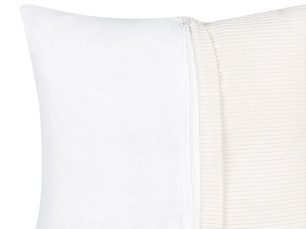 Corner Sofa 4 Seater Corduroy Off-White Right Hand Lecanto