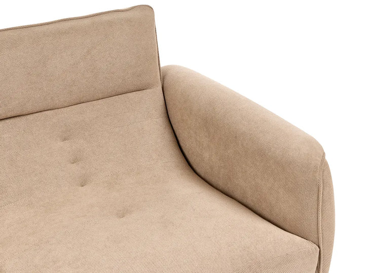 Sofa 3 Seater Fabric Light Brown Wanetta