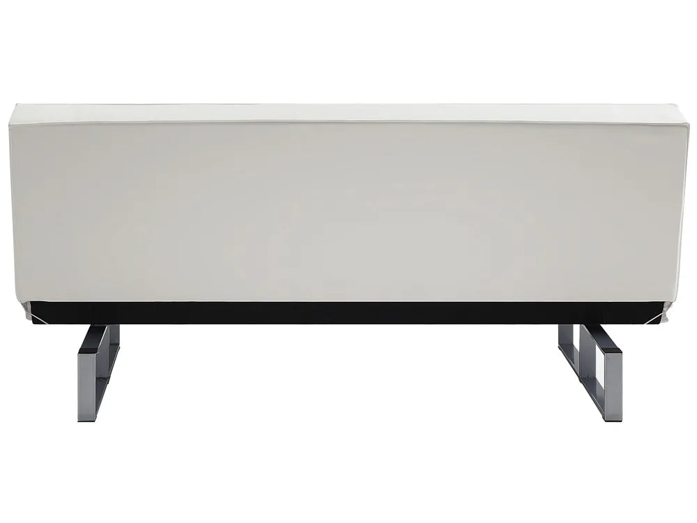 Sofa Bed 3 Seater Faux Leather White Artina