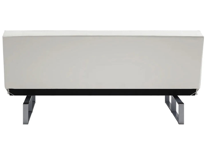 Sofa Bed 3 Seater Faux Leather White Artina