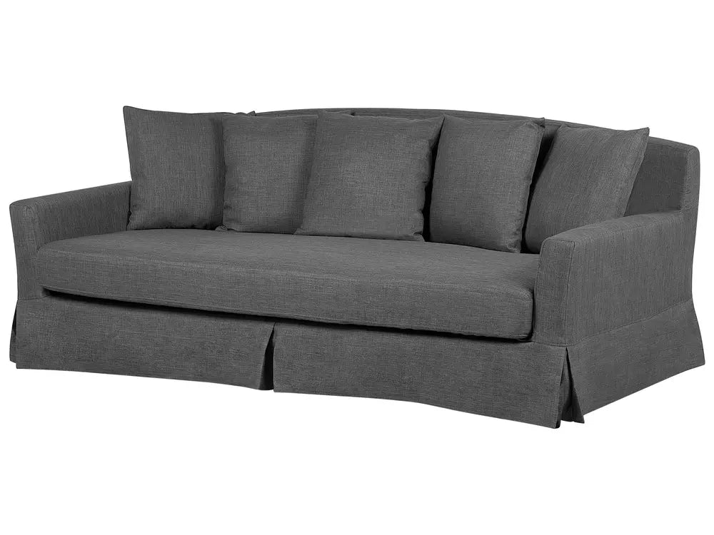 Sofa 3 Seater Fabric Dark Grey Glory