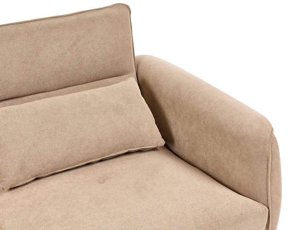 Sofa 3 Seater Fabric Light Brown Wanetta