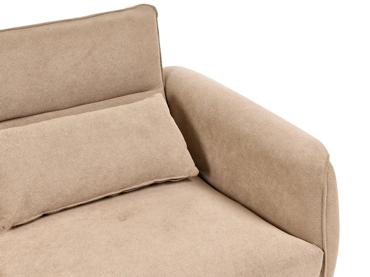 Sofa 3 Seater Fabric Light Brown Wanetta