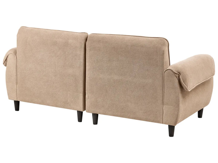 Sofa 3 Seater Fabric Light Brown Wanetta