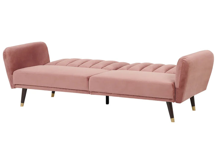 Sofa Bed 3 Seater Velvet Pink Winston