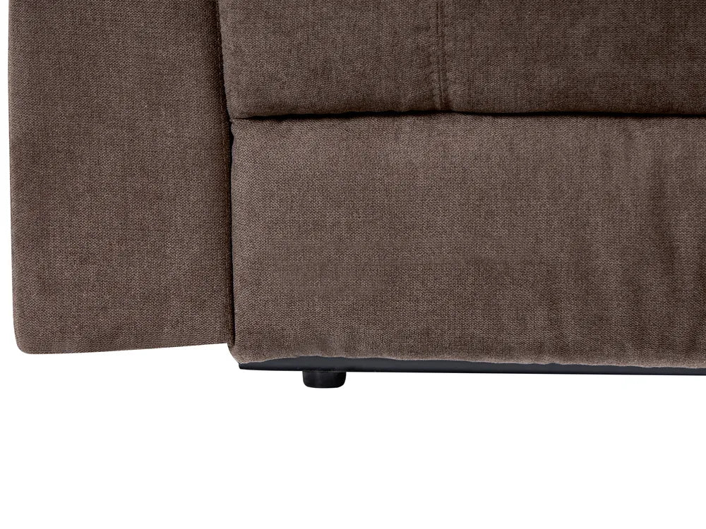 Electric Recliner Corner Sofa 5 Seater Fabric Brown with USB Port Left Hand Mailina