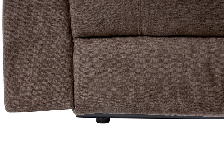 Electric Recliner Corner Sofa 5 Seater Fabric Brown with USB Port Left Hand Mailina