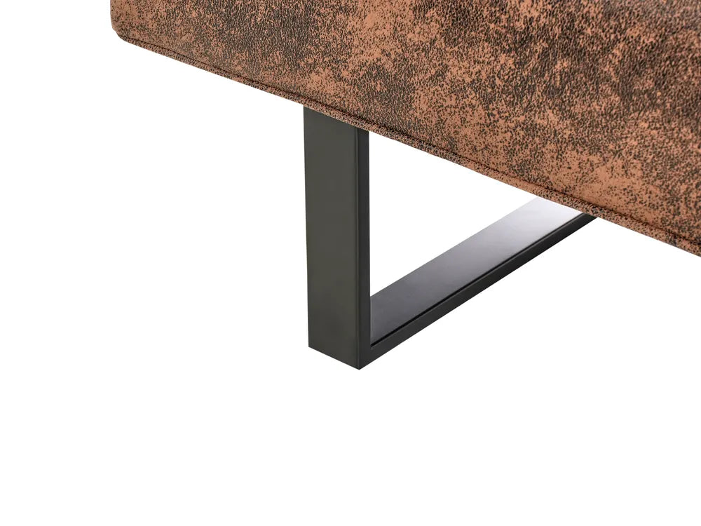 Sofa Bed 3 Seater Faux Leather Golden Brown Artina