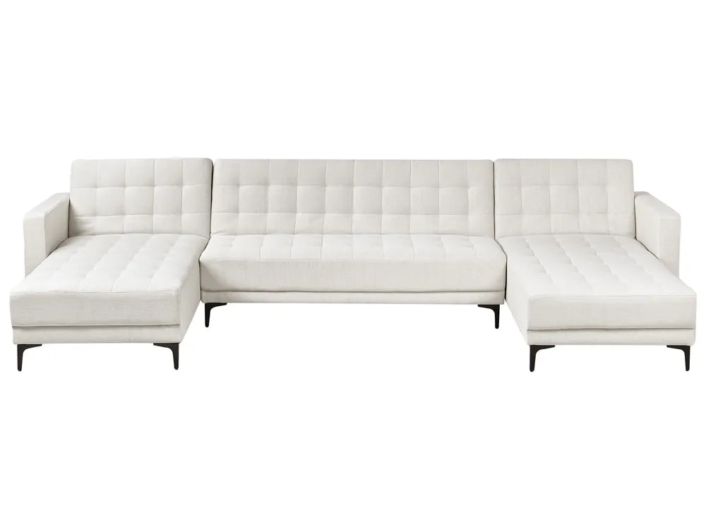 White sectional sofa on a white background