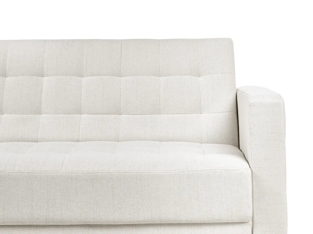 Modular U-Shape Sofa Bed 5 Seater Fabric Off-White Denby