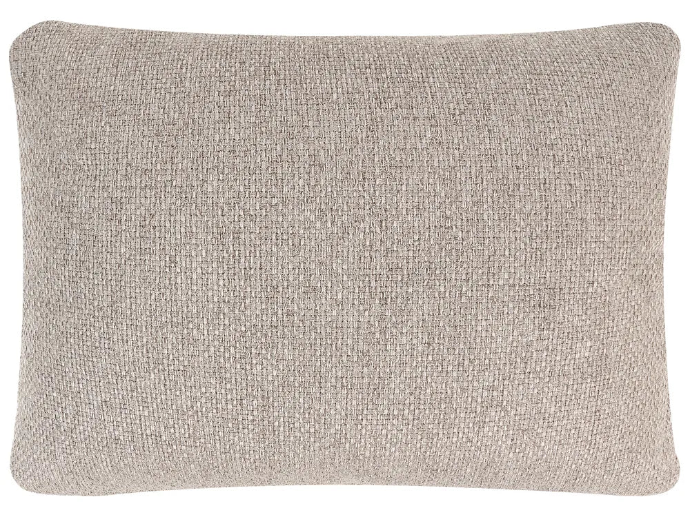 Sofa 3 Seater Fabric Light Brown with Ottoman Lilianah