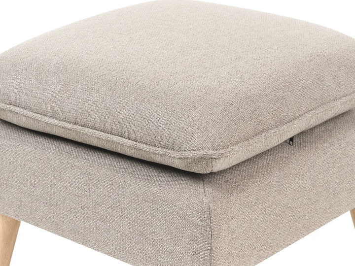 Sofa 3 Seater Fabric Light Brown with Ottoman Lilianah