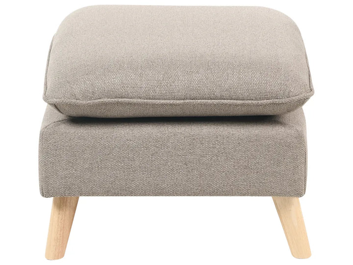 Sofa 3 Seater Fabric Light Brown with Ottoman Lilianah