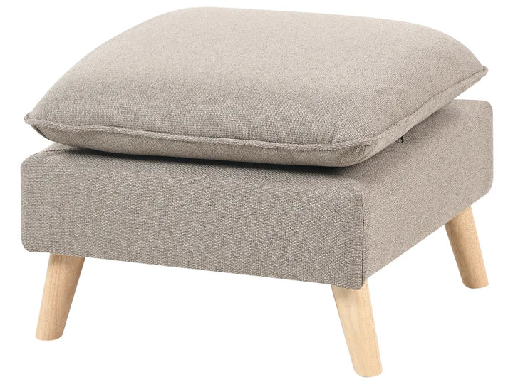 Sofa 3 Seater Fabric Light Brown with Ottoman Lilianah