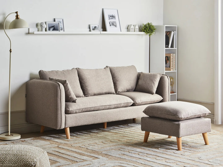 Modern 3 seater sofa with matching ottoman