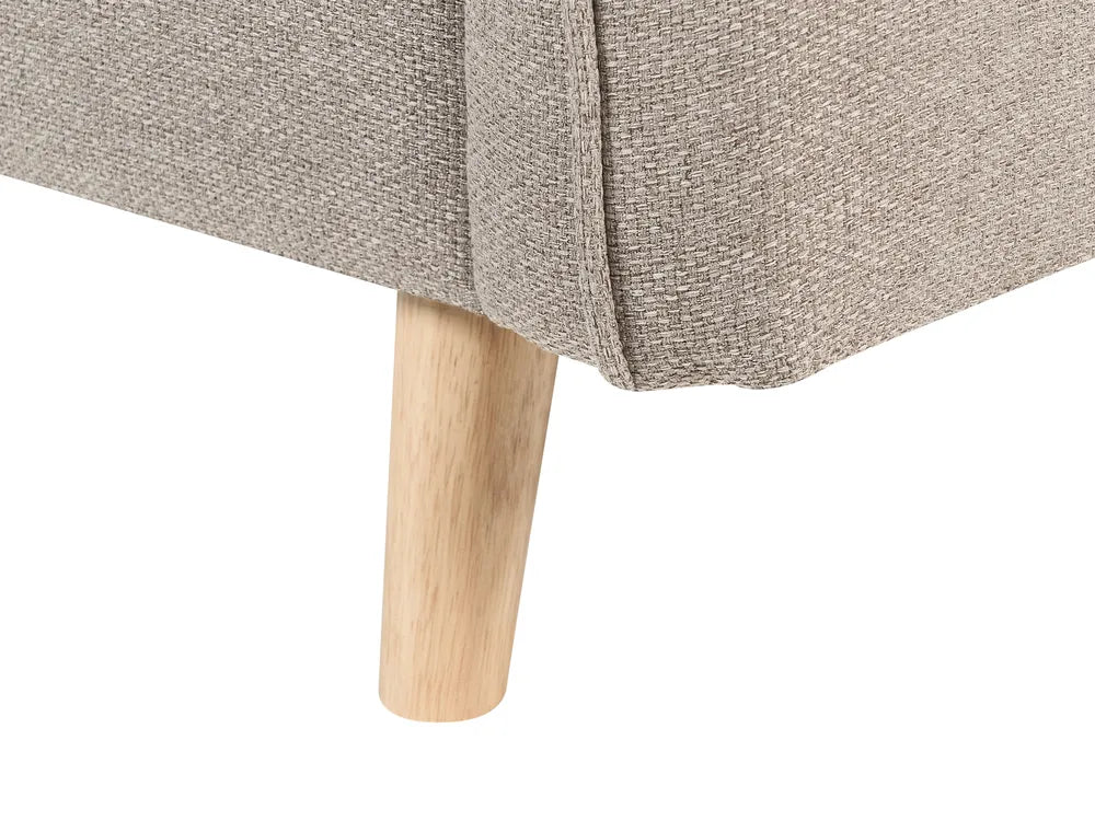 Sofa 3 Seater Fabric Light Brown with Ottoman Lilianah