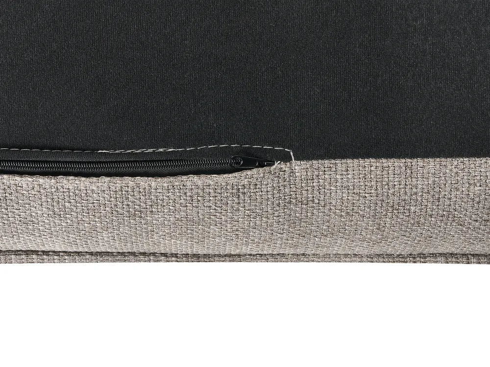 Sofa 3 Seater Fabric Light Brown with Ottoman Lilianah