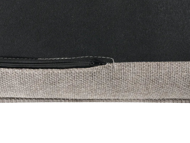 Sofa 3 Seater Fabric Light Brown with Ottoman Lilianah