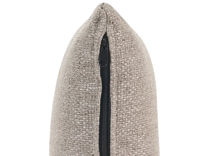 Sofa 3 Seater Fabric Light Brown with Ottoman Lilianah