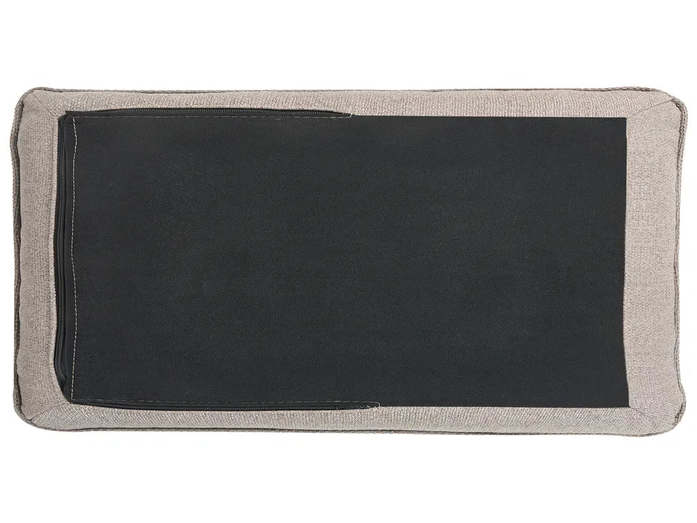 Sofa 3 Seater Fabric Light Brown with Ottoman Lilianah