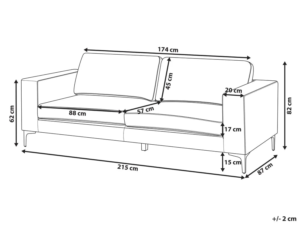 Sofa 3 Seater Boucle Off-White Rinor