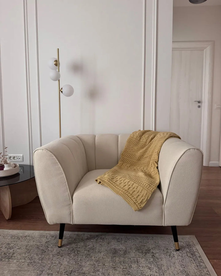 Armchair Fabric Light Beige Anwella
