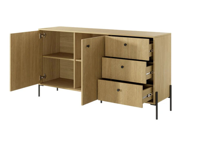 Sideboard Cabinet 157cm [Drawers] Scandi Oak Scandi