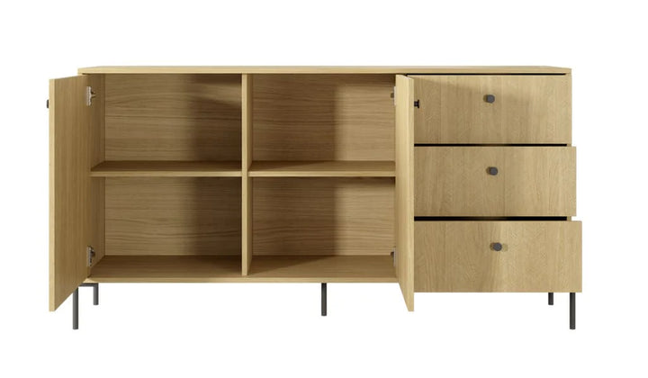 Sideboard Cabinet 157cm [Drawers] Scandi Oak Scandi