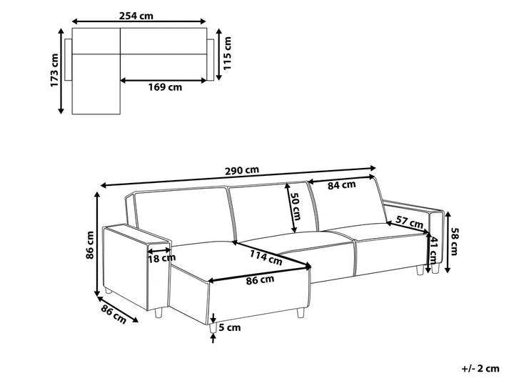 Corner Sofa Bed 3 Seater Fabric Beige Right Hand Loette