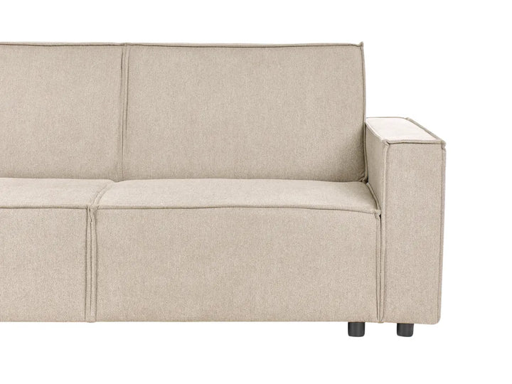 Corner Sofa Bed 3 Seater Fabric Beige Right Hand Loette