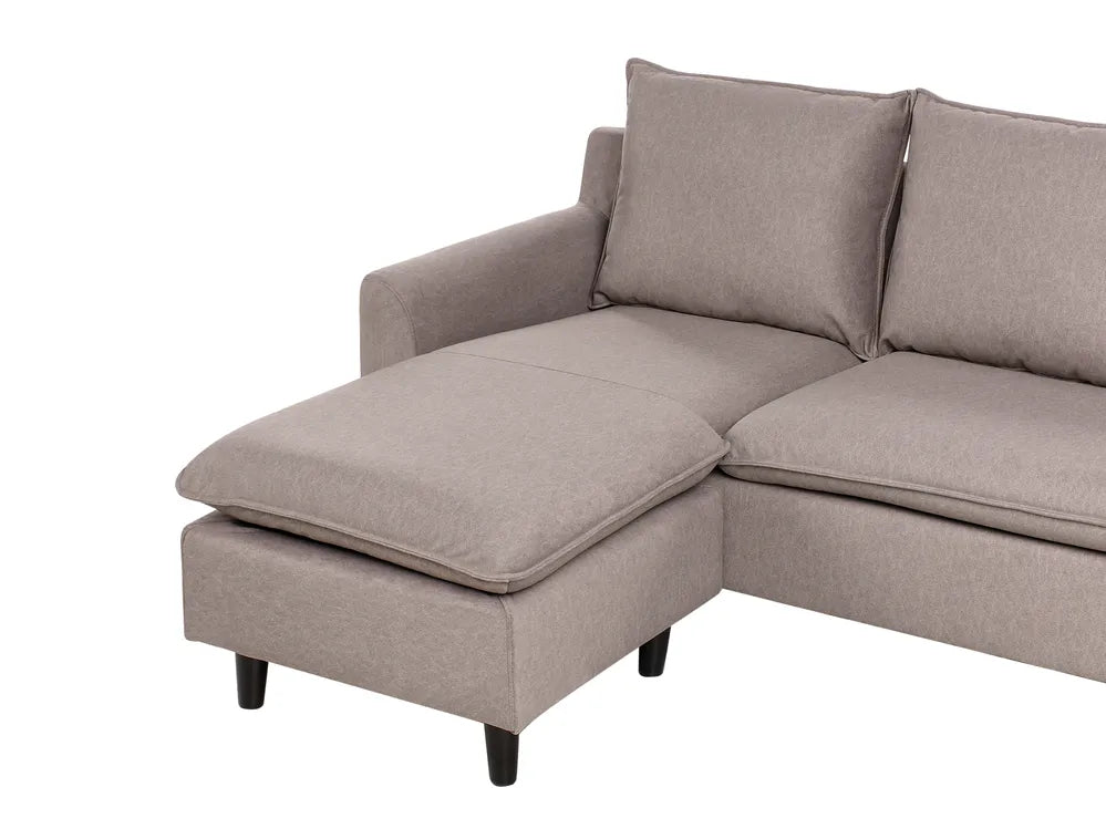 Corner Sofa 3 Seater Fabric Taupe Right Hand Idou