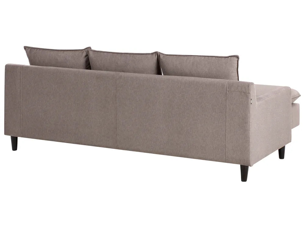 Corner Sofa 3 Seater Fabric Taupe Right Hand Idou