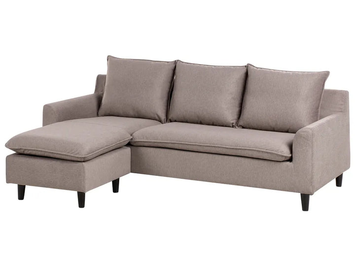 Corner Sofa 3 Seater Fabric Taupe Right Hand Idou