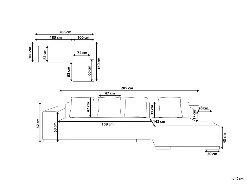 Corner Sofa 4 Seater Boucle White Left Hand Lecanto