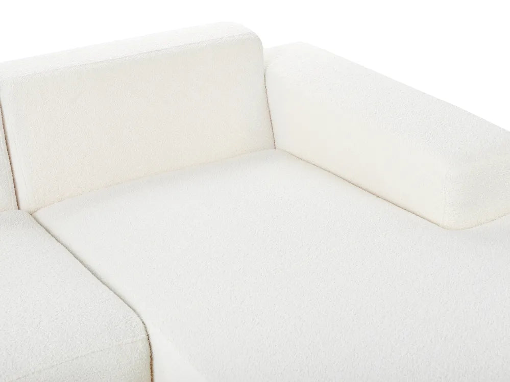 Corner Sofa 4 Seater Boucle White Left Hand Lecanto