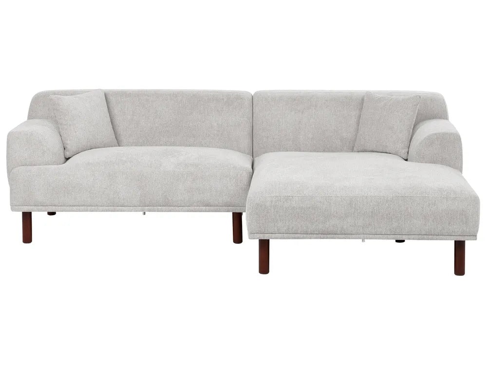 Corner Sofa 3 Seater Fabric Light Grey Left Hand Brekyn