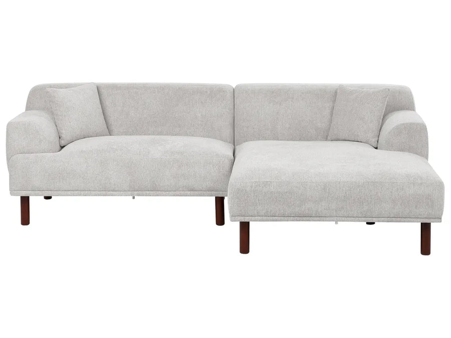 Corner Sofa 3 Seater Fabric Light Grey Left Hand Brekyn