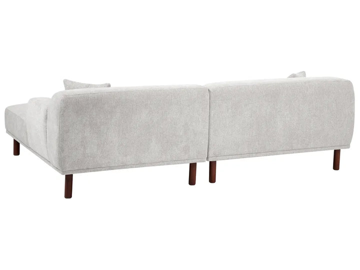 Corner Sofa 3 Seater Fabric Light Grey Left Hand Brekyn