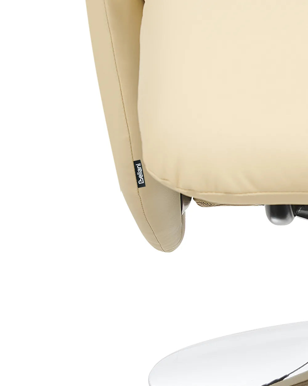 Recliner Chair With Footrest Faux Leather Light Beige Keyri