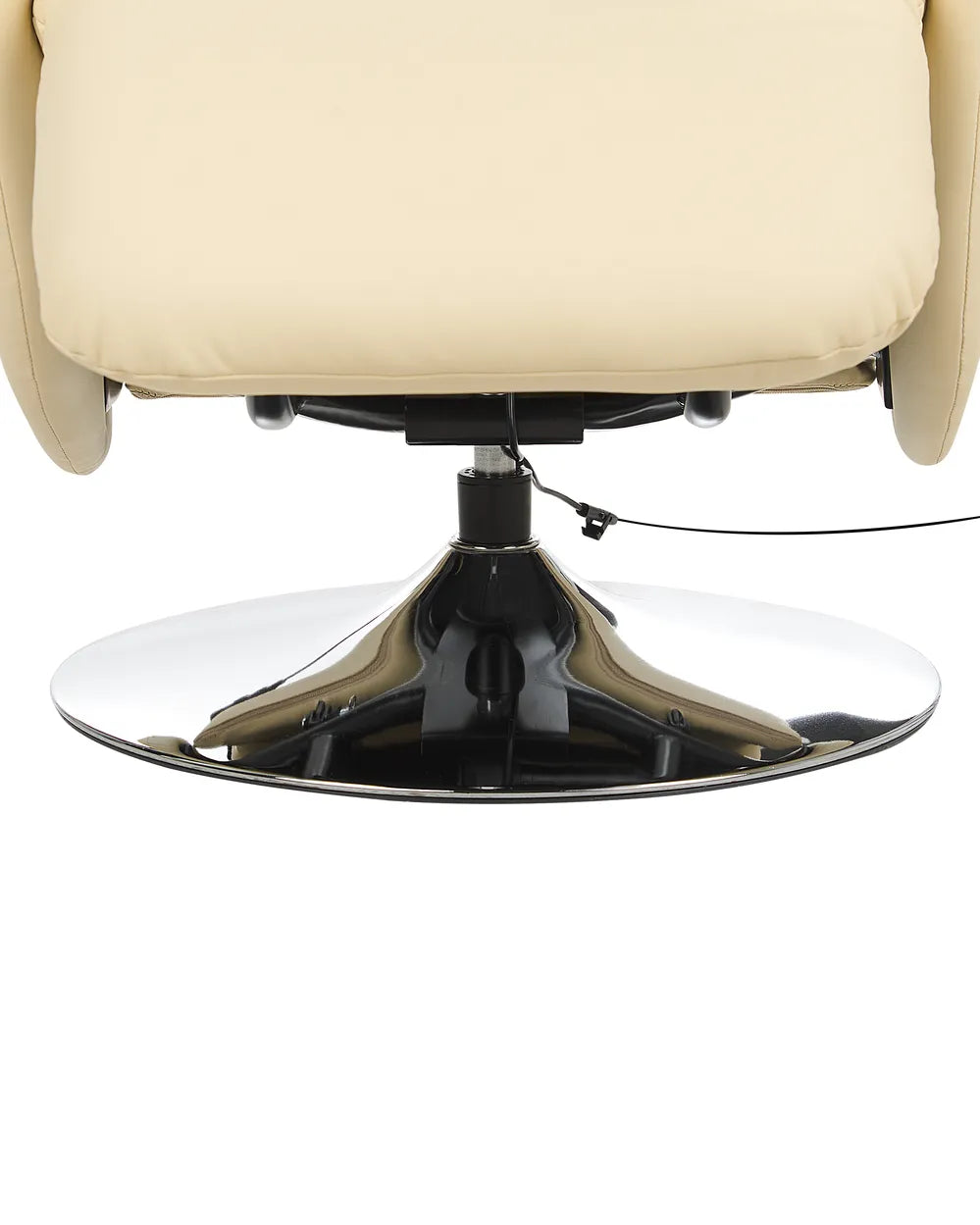 Recliner Chair With Footrest Faux Leather Light Beige Keyri