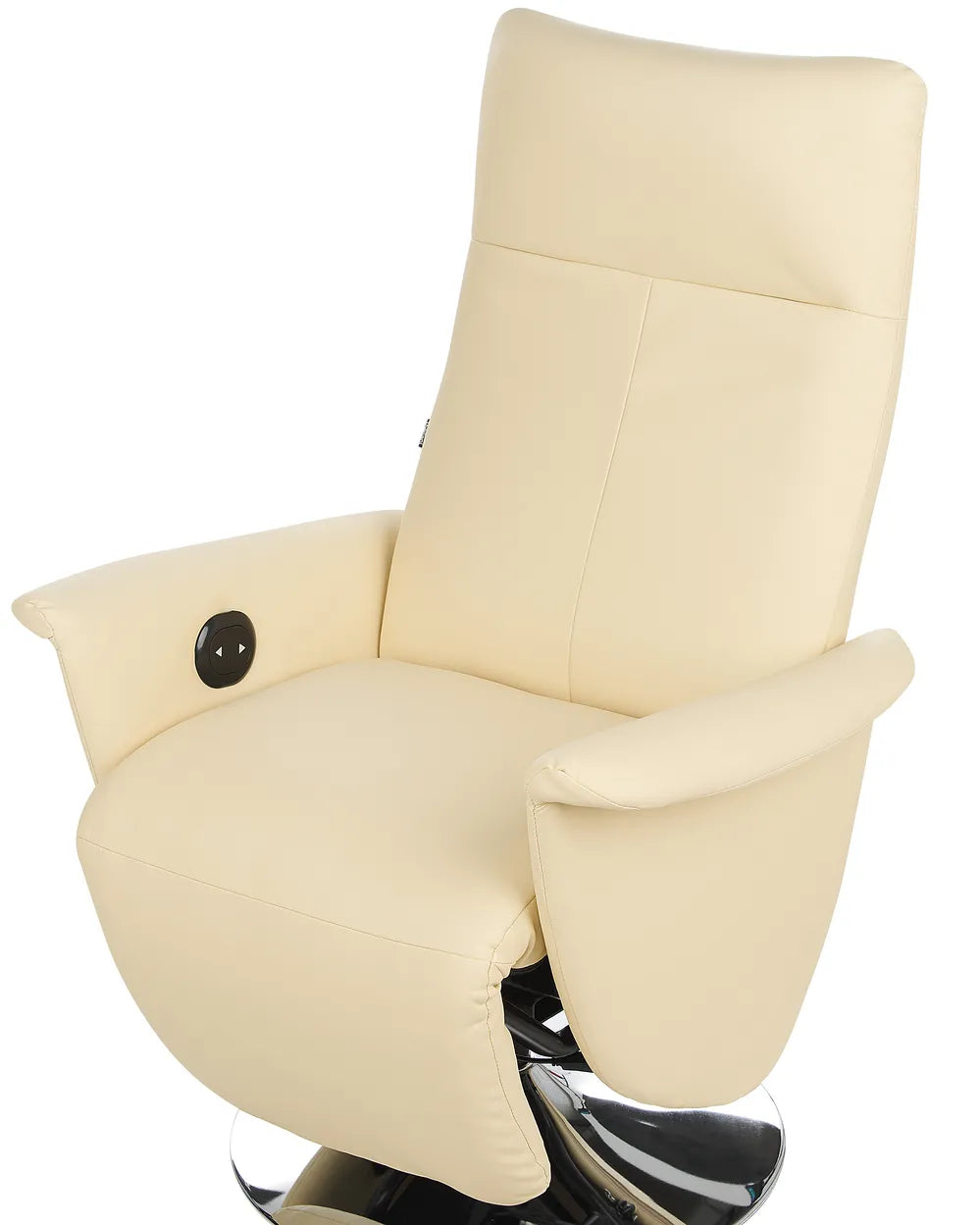 Recliner Chair With Footrest Faux Leather Light Beige Keyri