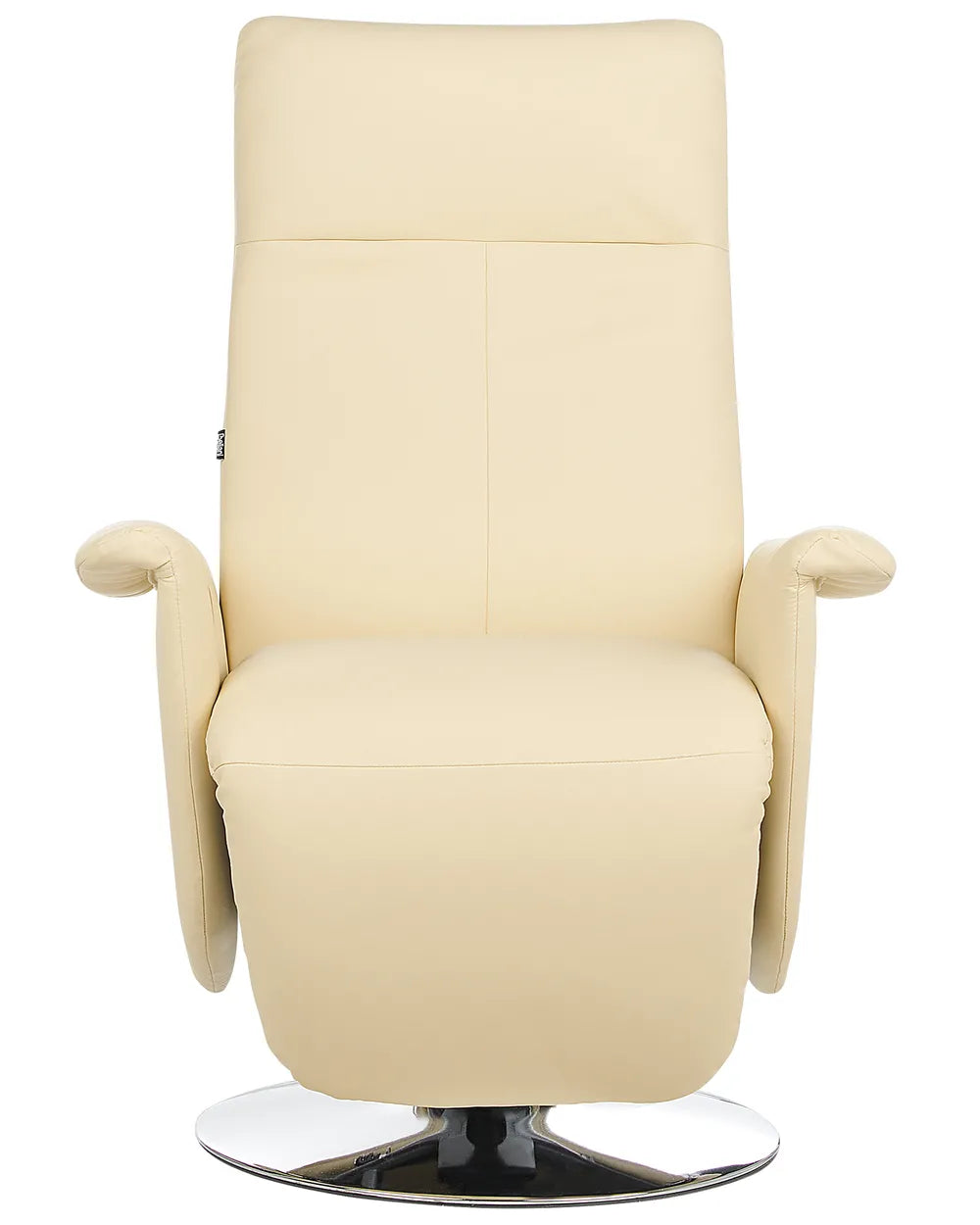 Recliner Chair With Footrest Faux Leather Light Beige Keyri