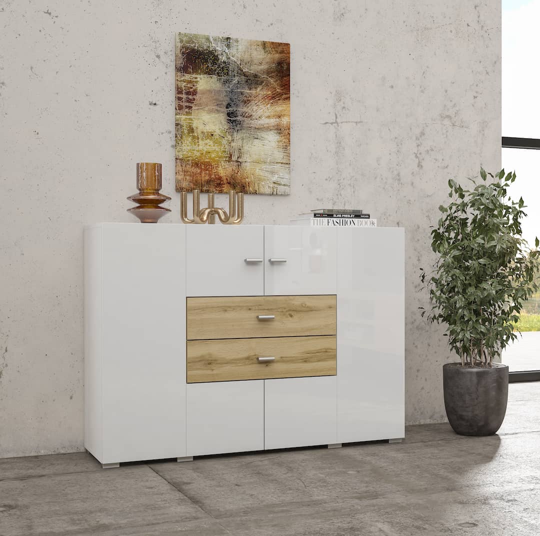 Sideboard Cabinet 122cm White Coby 43