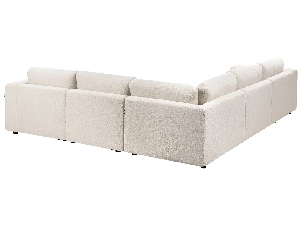 18/08/2026 Modular Corner Sofa 5 Seater Boucle Off-White Right Hand Regeani
