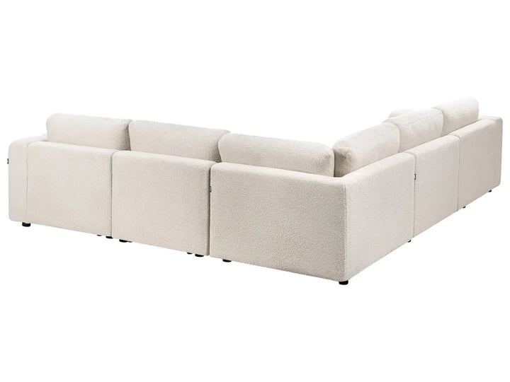 18/08/2026 Modular Corner Sofa 5 Seater Boucle Off-White Right Hand Regeani