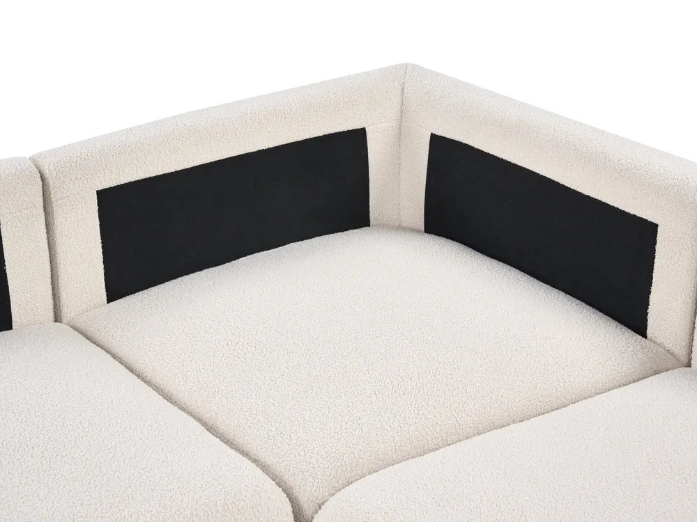 18/08/2026 Modular Corner Sofa 5 Seater Boucle Off-White Right Hand Regeani