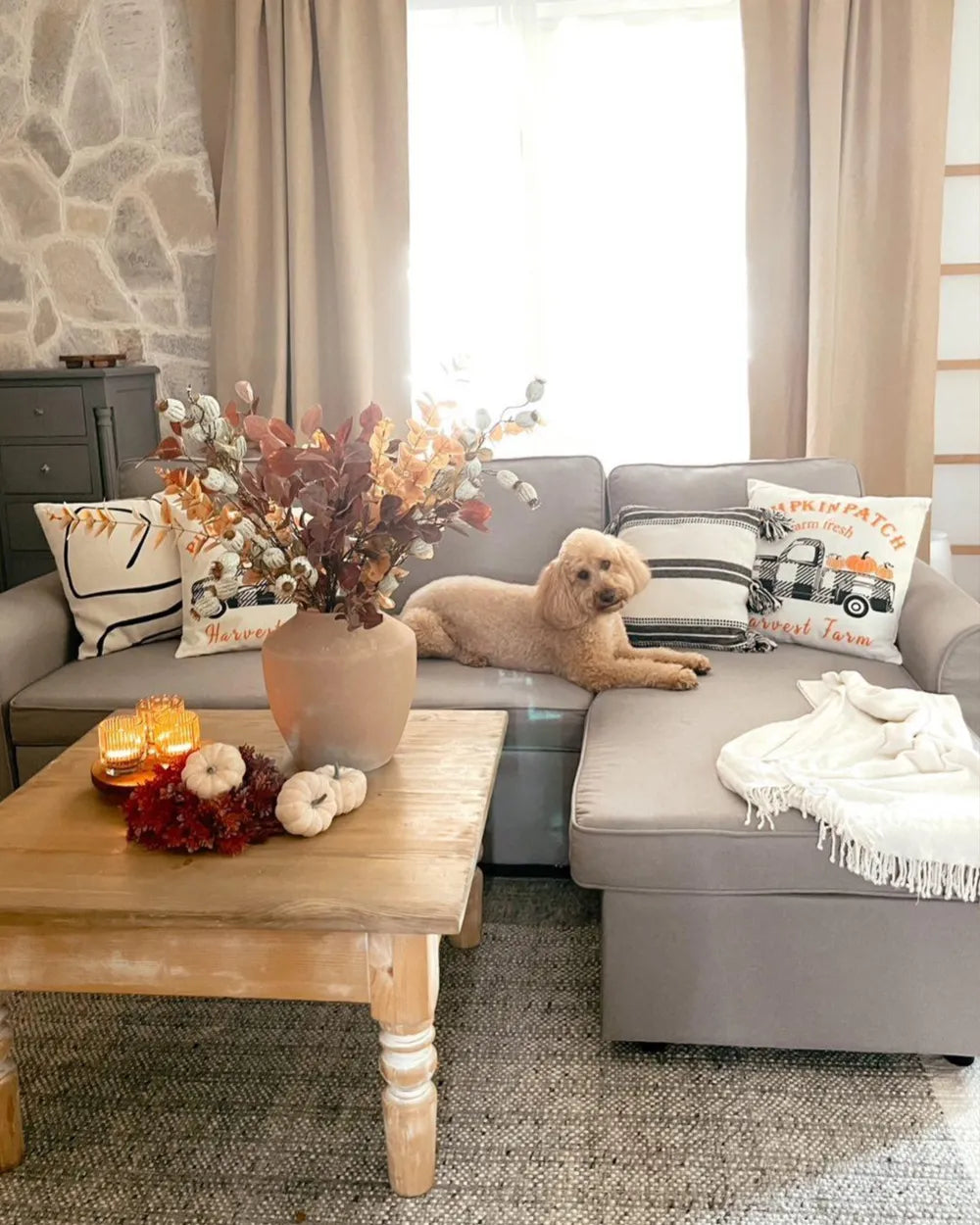 Corner Sofa Bed 3 Seater Fabric Light Grey with Storage Left Hand Mauralia