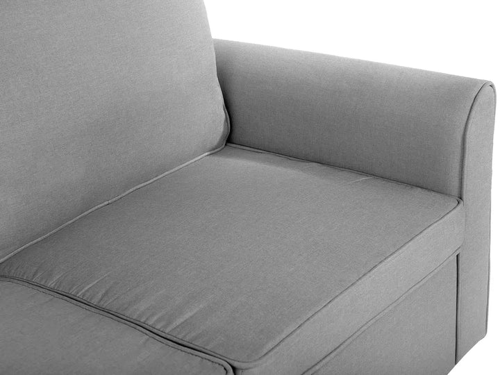 Corner Sofa Bed 3 Seater Fabric Light Grey with Storage Left Hand Mauralia