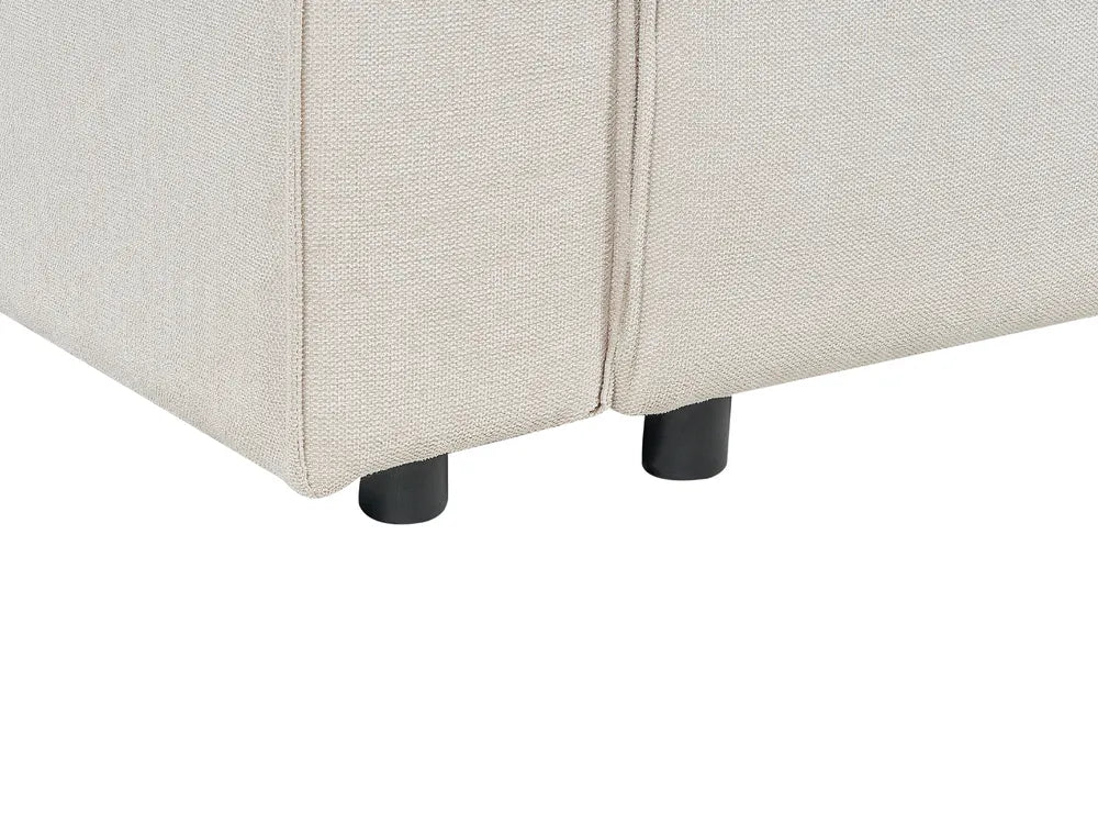 Sofa Bed 3 Seater Fabric Light Beige with Storage Left Hand Fairbairn