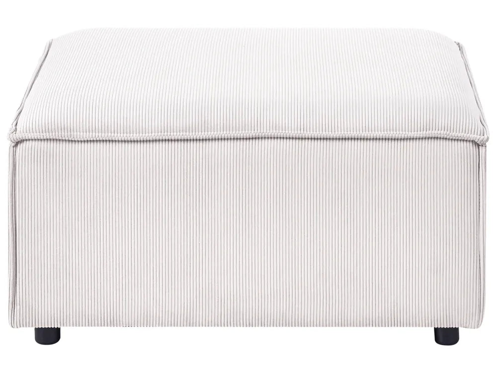 Modular Corner Sofa 3 Seater Corduroy Off-White with Ottoman Left Hand Oakham